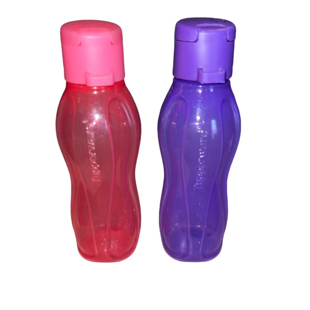 Tupperware Pink and Purple Water Bottles